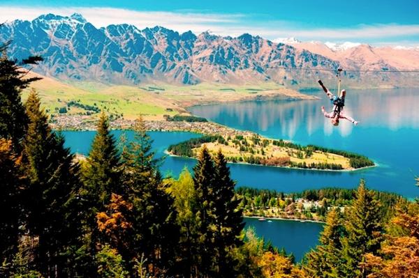 Ziptrek Ecotours Queenstown with Remarkables mountains as backdrop.